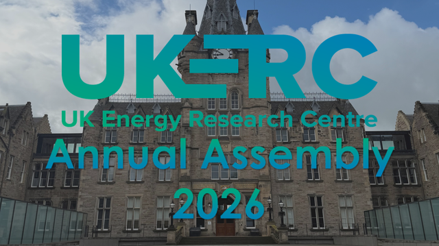 A photo of the Edinburgh Futures Institute with the text "UKERC Annual Assembly 2026" in front of it