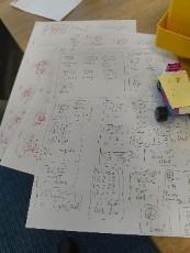 A photo of the instructions written out by both teams during the Preservation Game Workshop