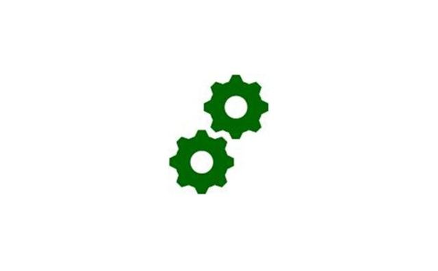 A green gear icon